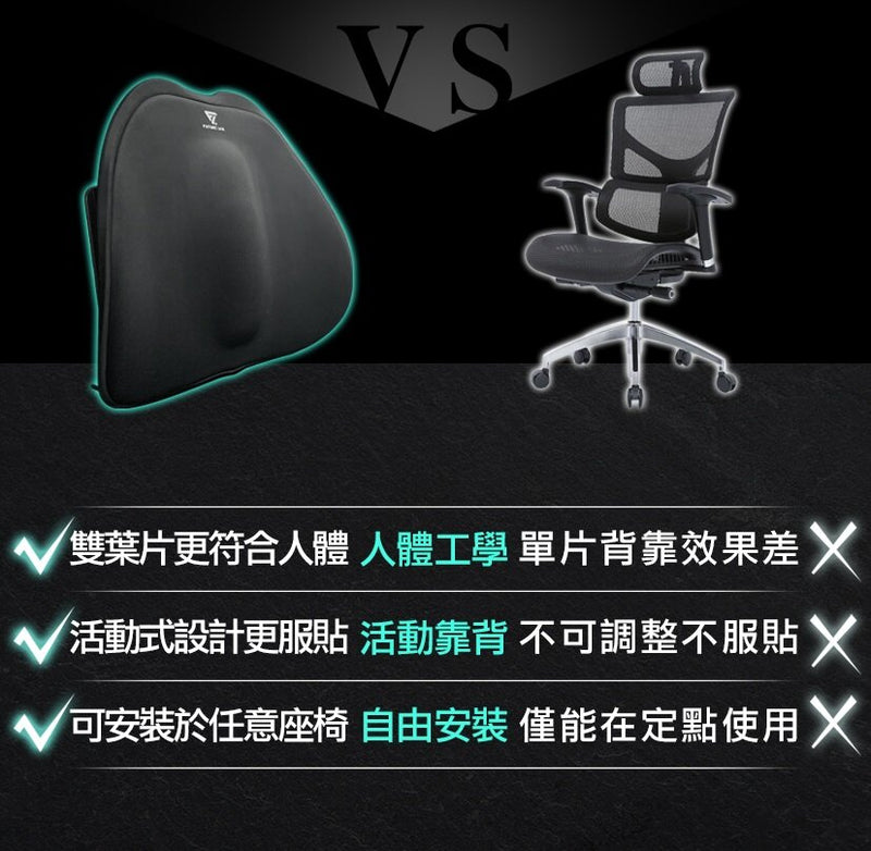 Future Lab - 7D Air Pressure Shock Absorbing Back Pad｜Posture Correction Chair Back｜Spine Protection 