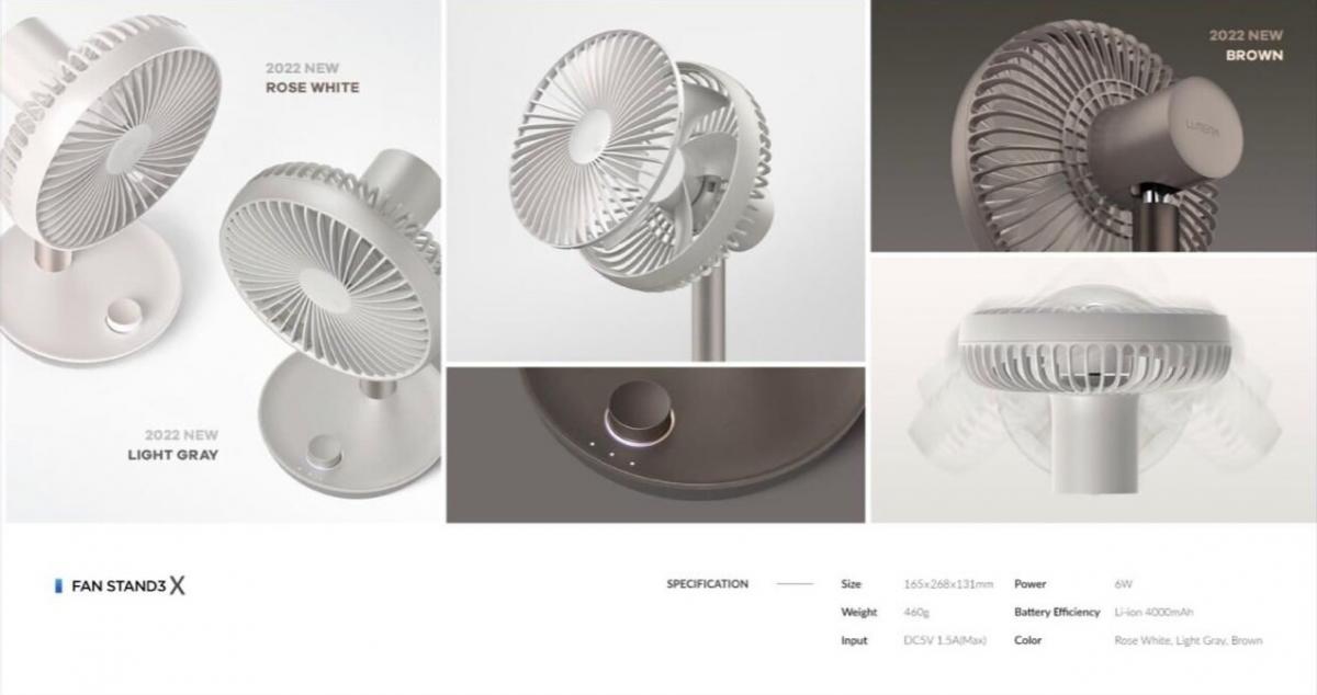 Lumena - N9 STAND3X wireless oscillating pedestal fan｜portable｜desktop fan