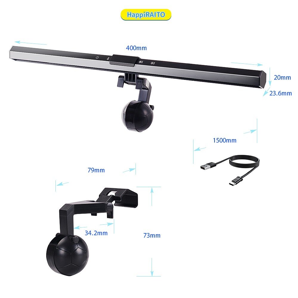 VisionKids - HappiRAITO Eye Protection Screen Hanging Lamp | Hanging Screen | Computer | Laptop | Monitor | Clip Mon Lamp | Children's Eye Protection