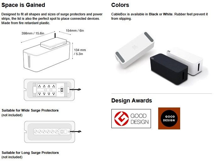 Bluelounge - Cable Box Cable Box - White