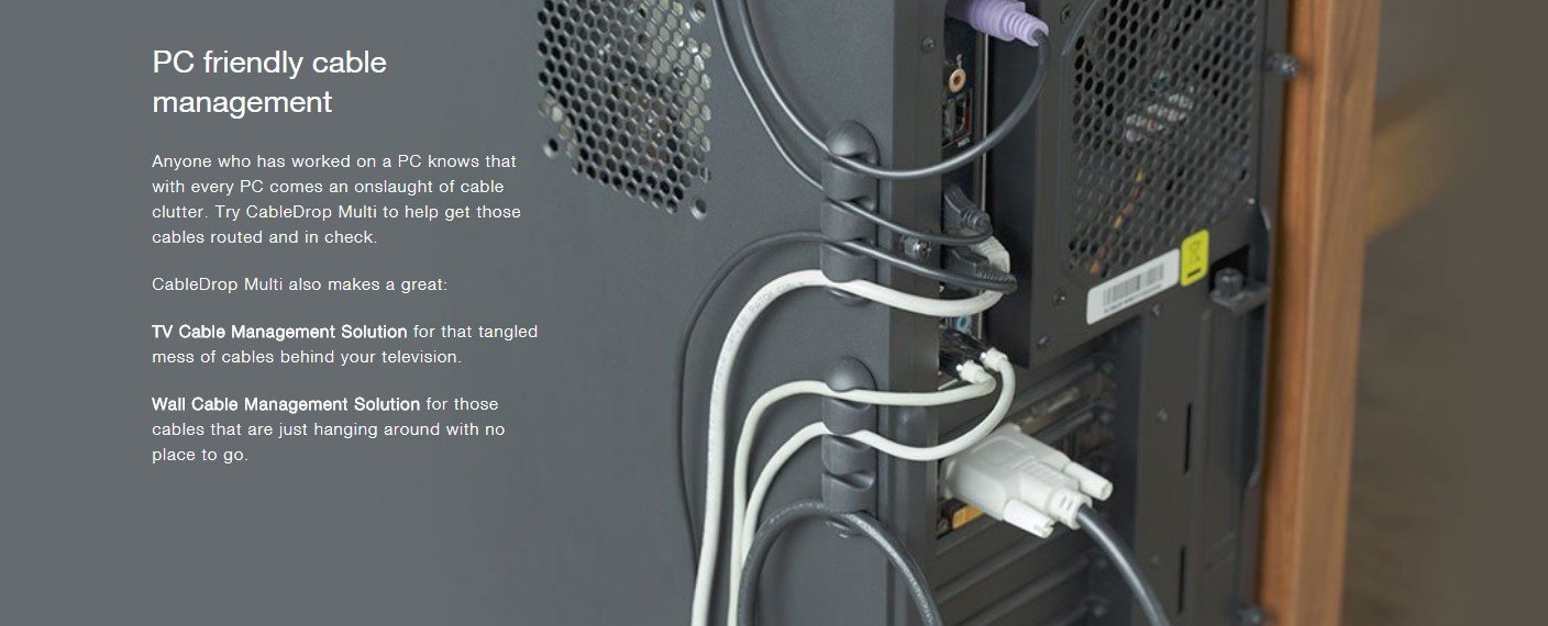 Bluelounge - CableDrop Multi Multi-Slot Cable Organizer - Vivid Color (Pack of 2)