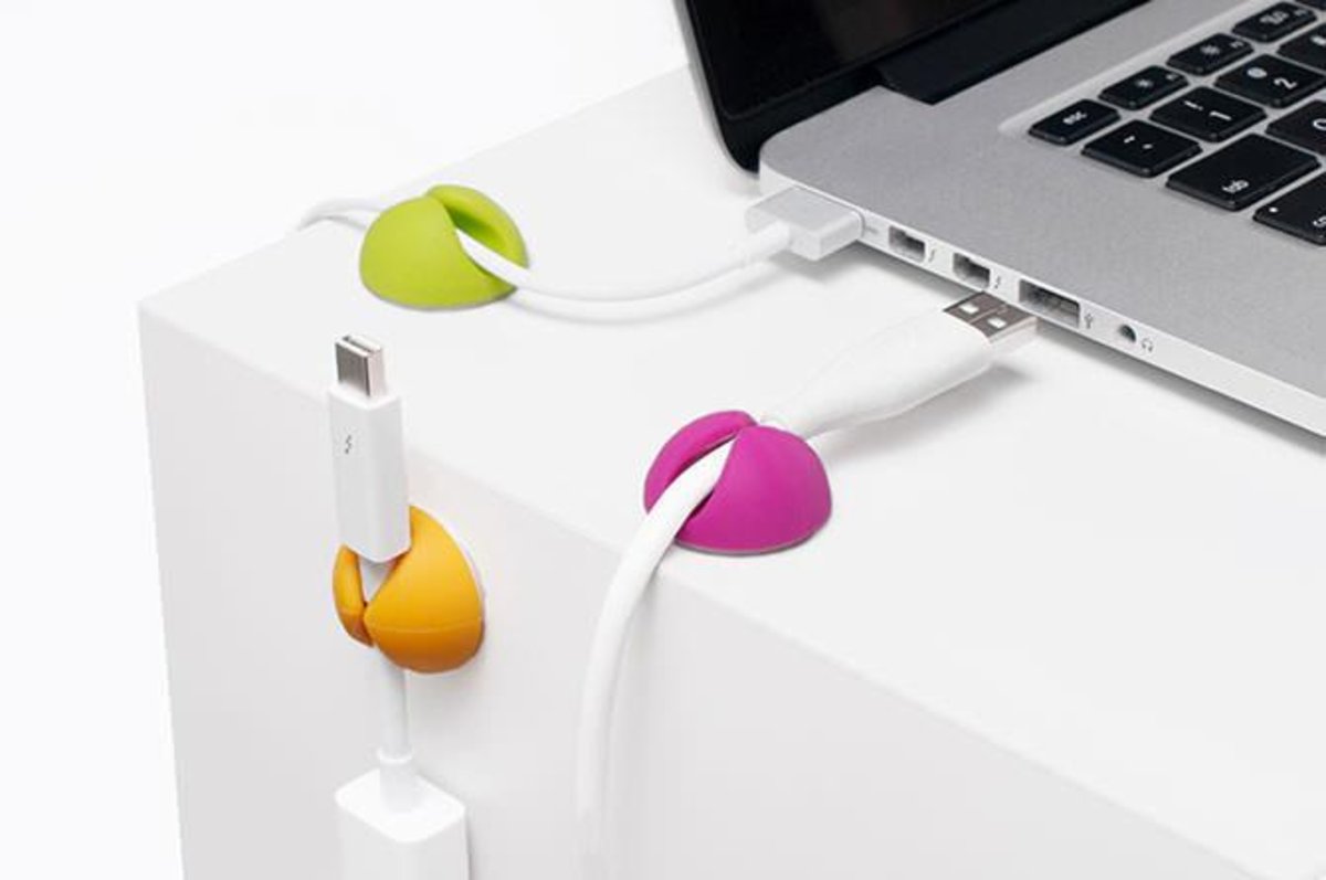 Bluelounge - CableDrop Multi-Purpose Cable Organizer - Vivid Color (Pack of 6)