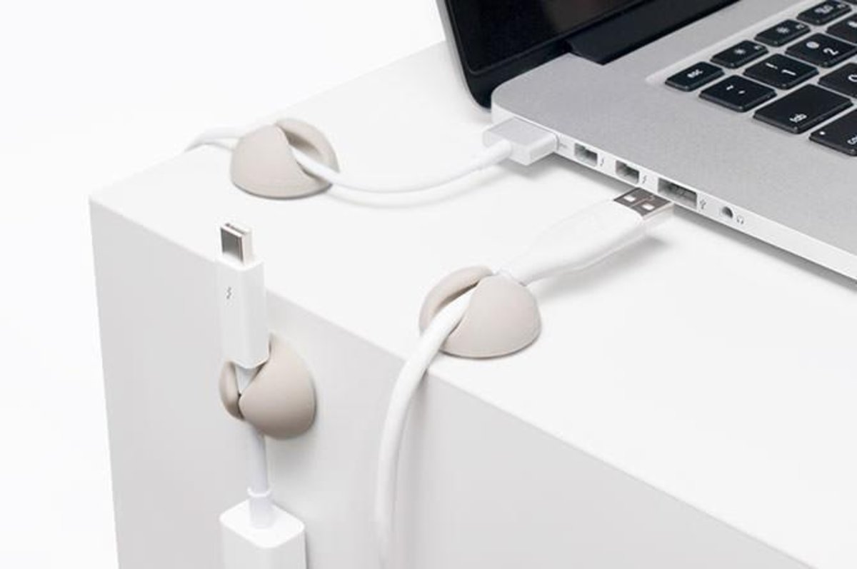Bluelounge - CableDrop Multi-Purpose Cable Organizer - White (Pack of 6)