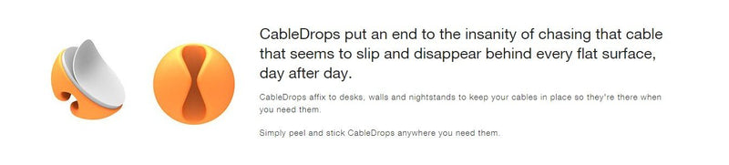 Bluelounge - CableDrop 多重用途整線器 - 白色 (6 粒裝)