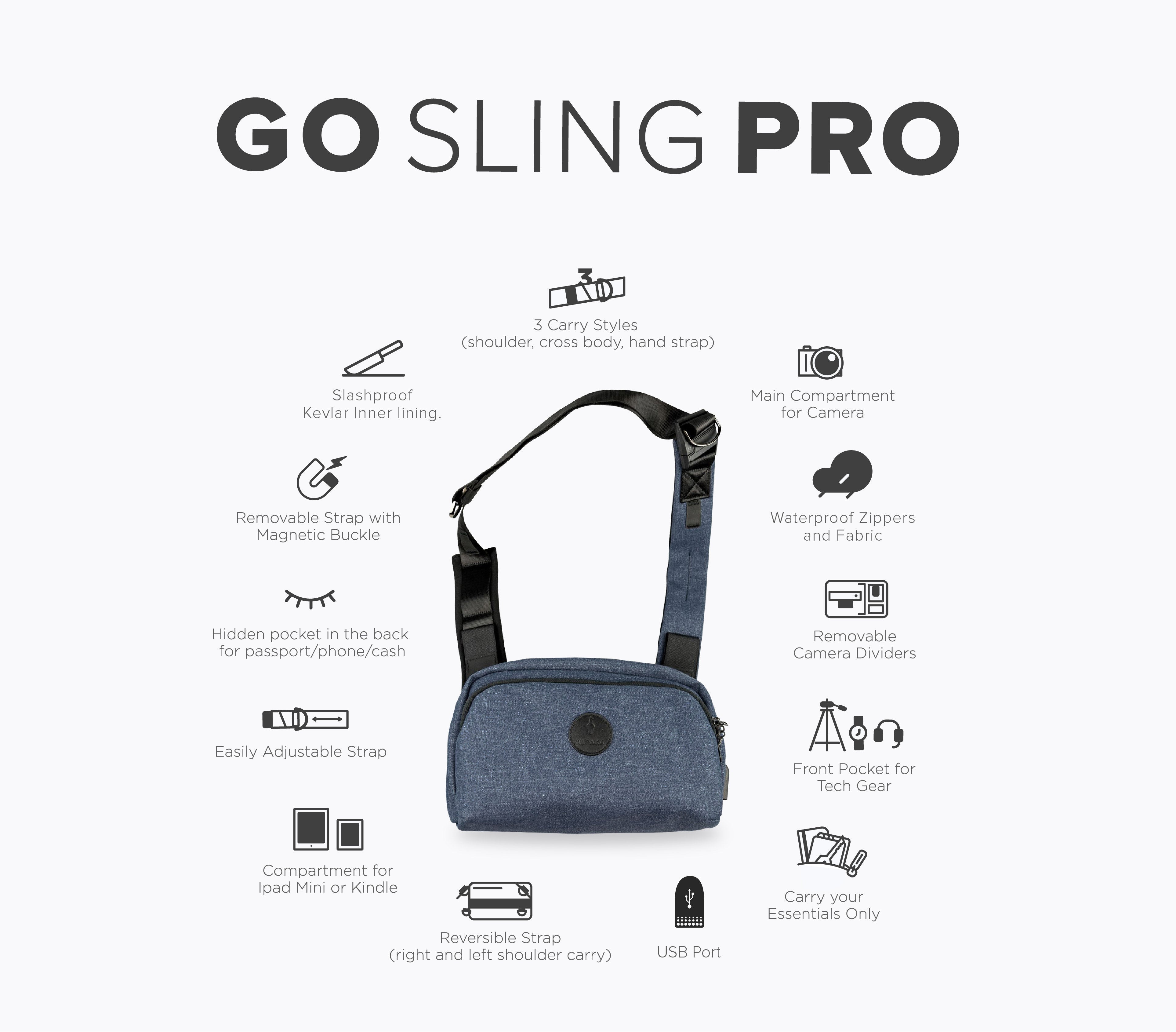 Australia ALPAKA - Go Sling multifunctional anti-theft carrying bag - black