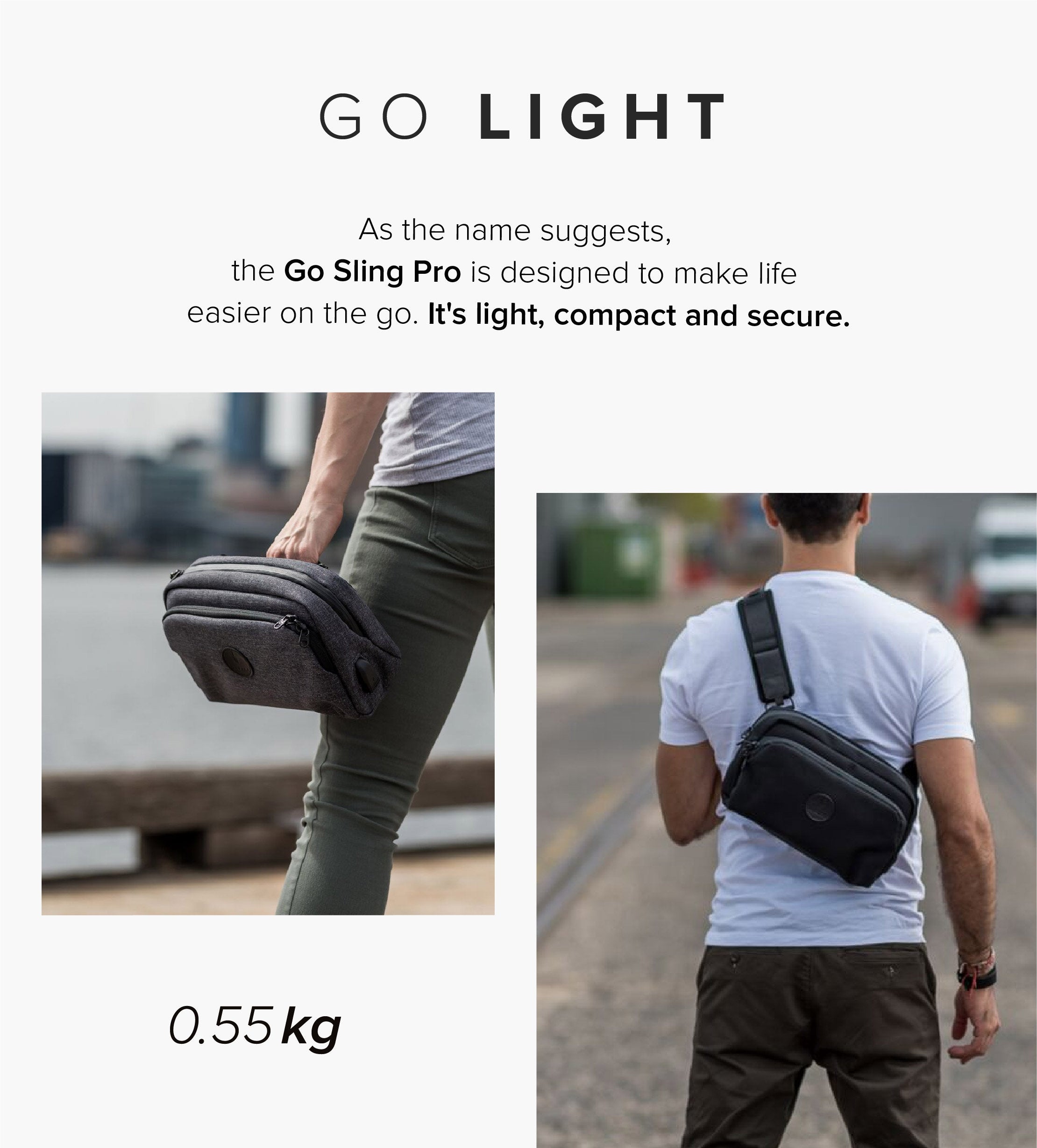 Australia ALPAKA - Go Sling multifunctional anti-theft carrying bag - gray