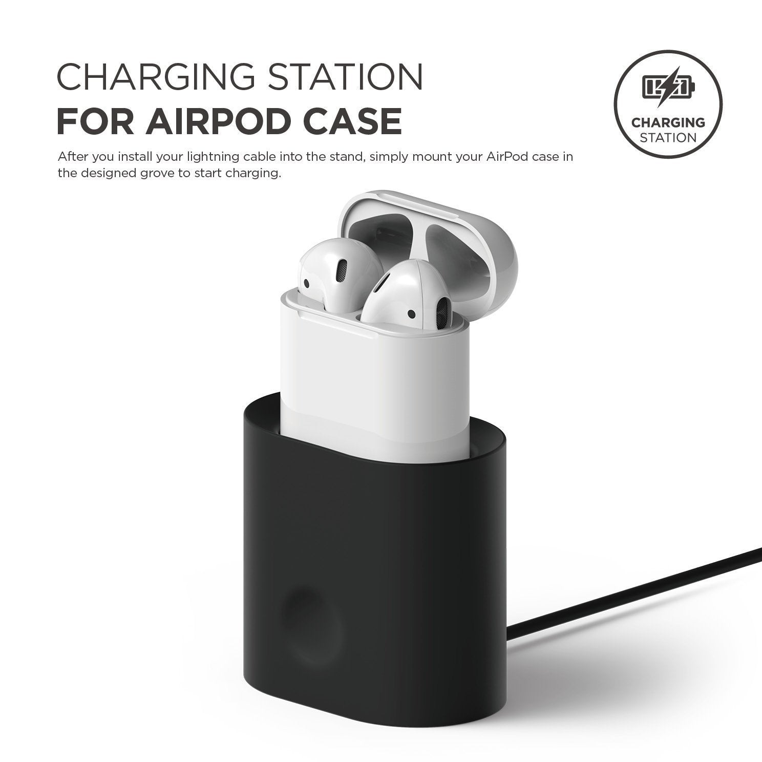 Elago - Airpods Charging Case Stand Charging Stand - Black
