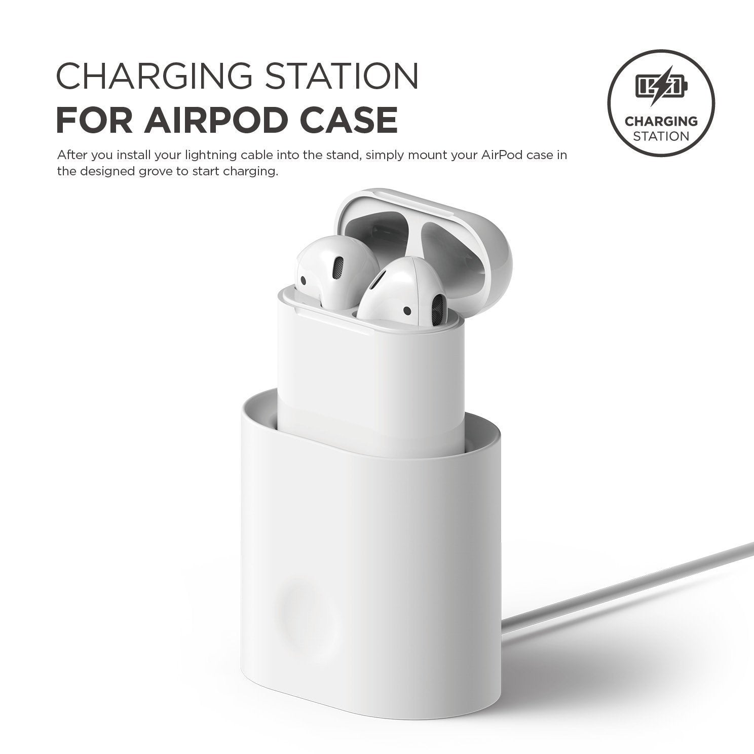 Elago - Airpods Charging Case Stand Charging Stand - White