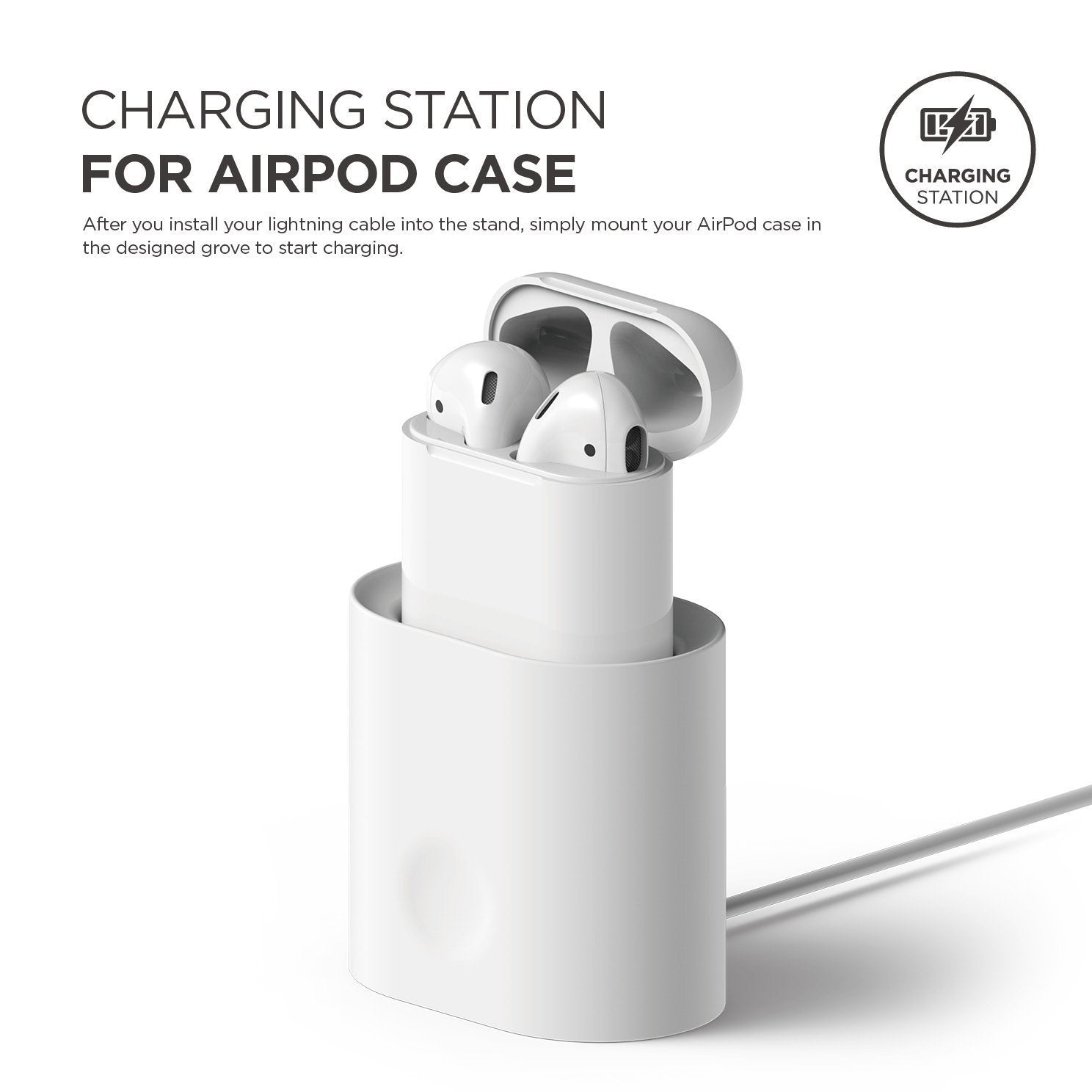 Elago - Airpods 充電盒立架充電座 - 白色