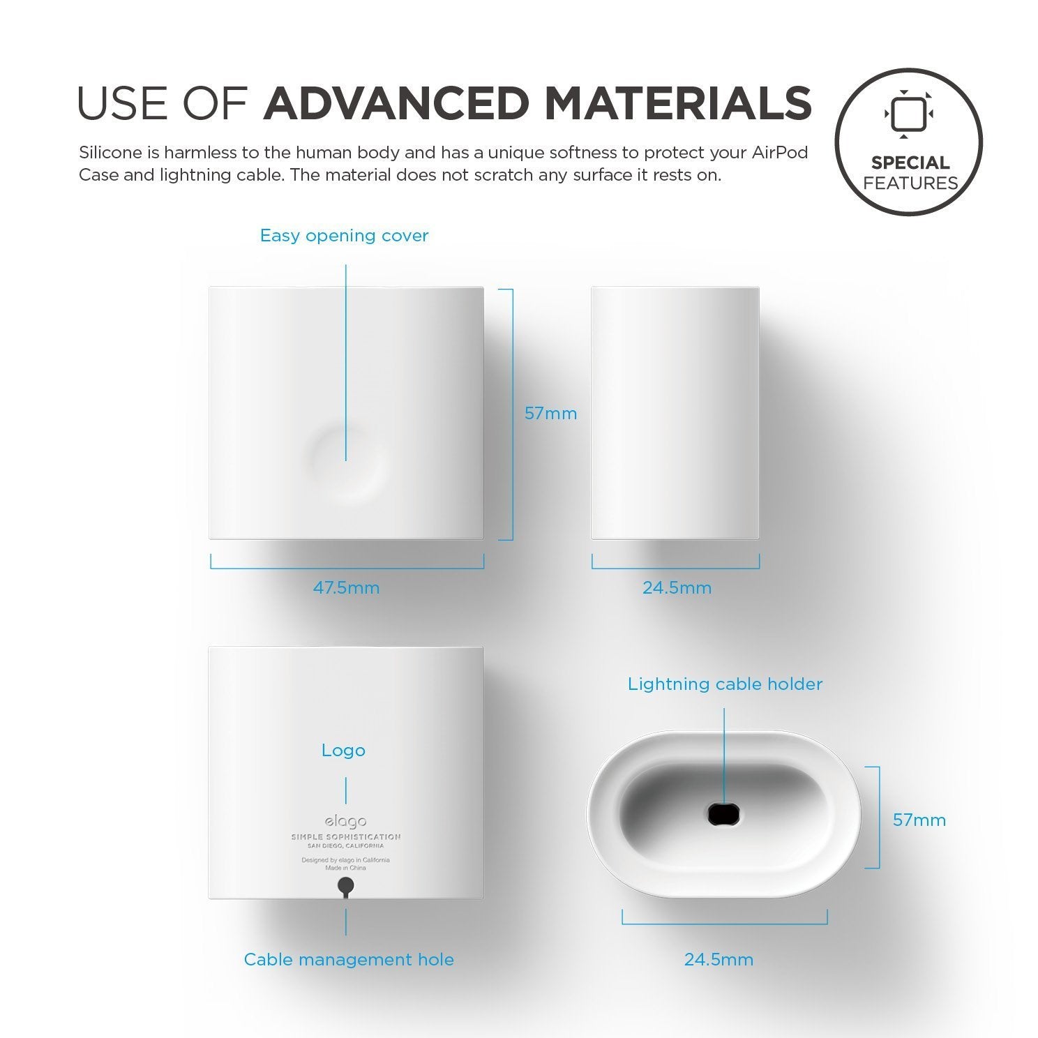 Elago - Airpods 充電盒立架充電座 - 白色