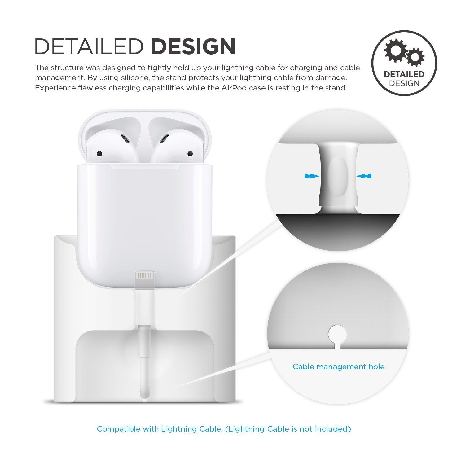Elago - Airpods 充電盒立架充電座 - 白色