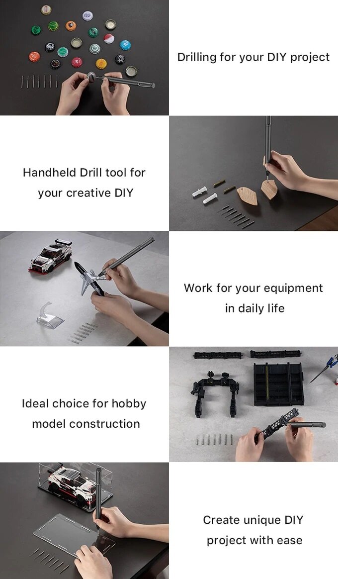 Wowstick - DRILL Metal Mini Electric Hand Drill | Lithium-Based Mini Electric Drill Pen | Electric Screwdriver | Rechargeable | Electric Screwdriver | Electric Drill