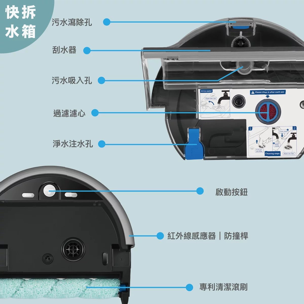 iLife  - W400 吸塵洗地二合一機械人【香港行貨】