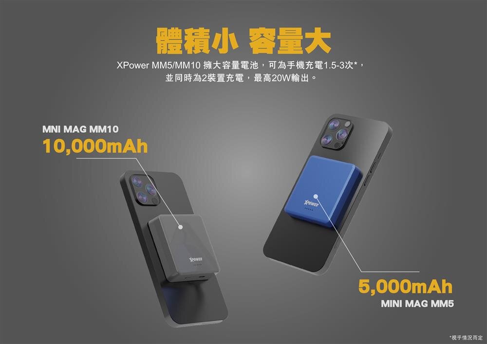 Xpower - MM5 無線充+PD外置充電器｜MagSafe 外接式電池