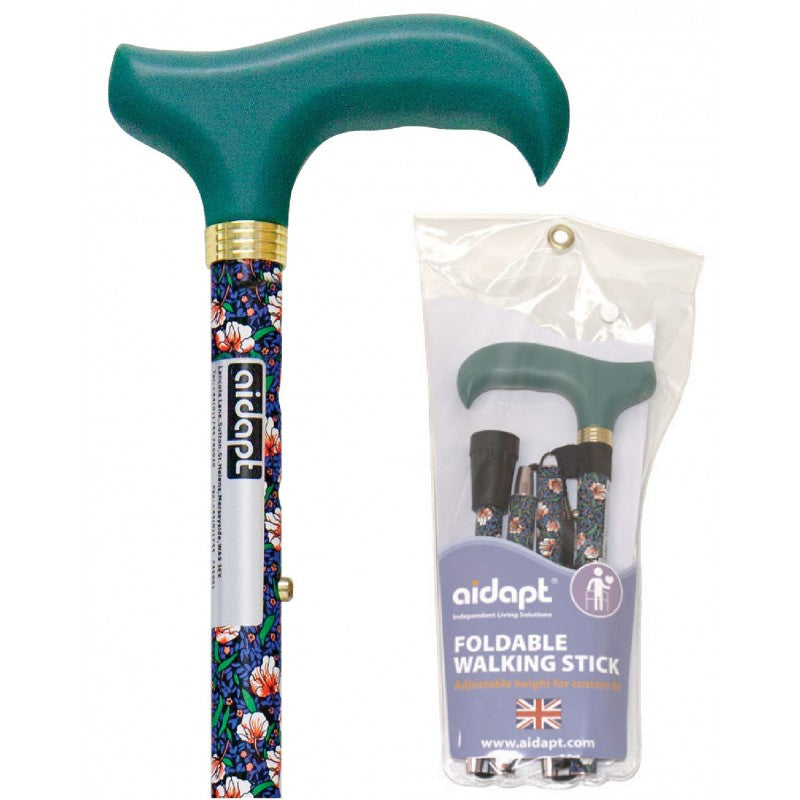 Aidapt Folding Walking Stick (Solid color handle) Mini Folding Walking Stick (Solid color handle)