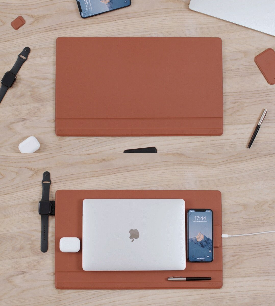 MOFT - Smart Desk Mat Digital Kit Efficient office set｜Smart computer mat accessories｜4-in-1 stand desk mat kit｜Magnetic wireless charging｜Stand｜Cable organizer｜MagSafe