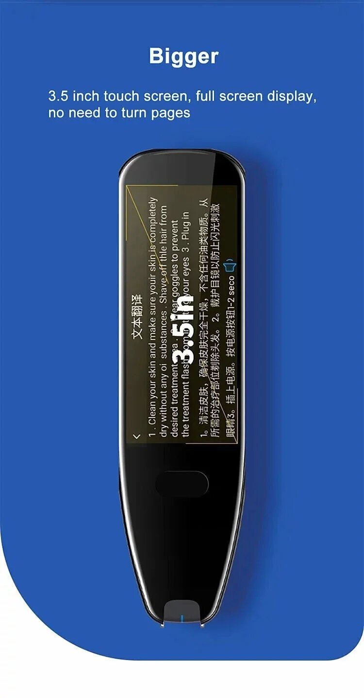 BlackLeaf - 3.5-inch large screen wireless translation pen | Learning translation pen | Translator BMD05