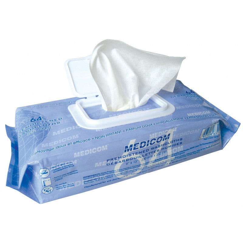 Medicom 綿羊油濕紙巾 Pre-Moistened Wash Clothes (64片裝)