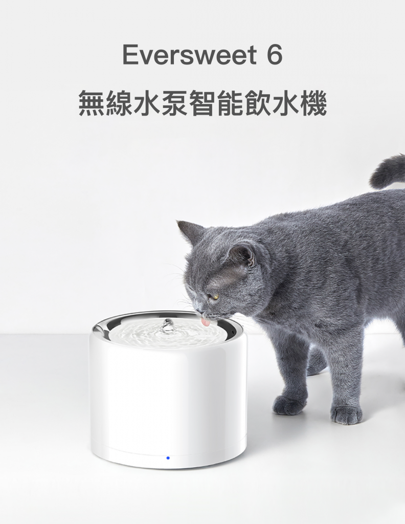 Petkit - Eversweet 6 寵物智能無線水泵飲水機 SUS 304｜寵物水機｜帶電源線