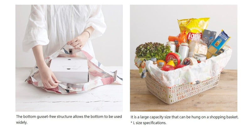 Shupatto - Compact Bag Extremely fast folding storage bag (L SIze)｜Marna｜Shopping bag｜Eco-friendly bag｜Quick storage｜Pocket bag-ARARE (polka dot) 