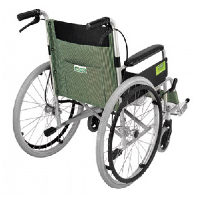 Aidapt British Folding Wheelchair Attendant Propelled Transport Wheelchair (Green)
