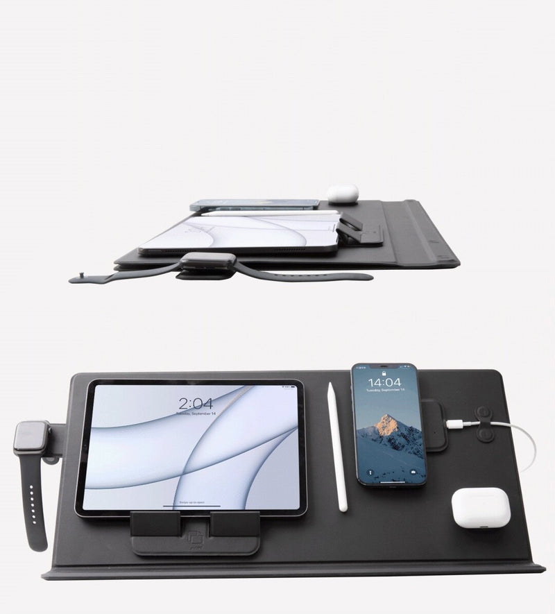 MOFT - Smart Desk Mat Digital Kit Efficient office set｜Smart computer mat accessories｜4-in-1 stand desk mat kit｜Magnetic wireless charging｜Stand｜Cable organizer｜MagSafe