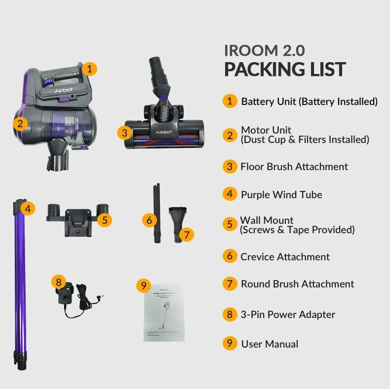 Airbot - iRoom 2.0 Handheld Cordless Vacuum Cleaner 19000Pa [Licensed in Hong Kong]