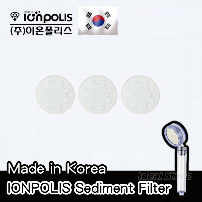 IONPOLIS - Special sediment filter round filter element for double rust removal shower head｜IONPOLIS V Sediment Shower Head Filter｜Filters rust｜Foreign matter｜Impurities (pack of 3)