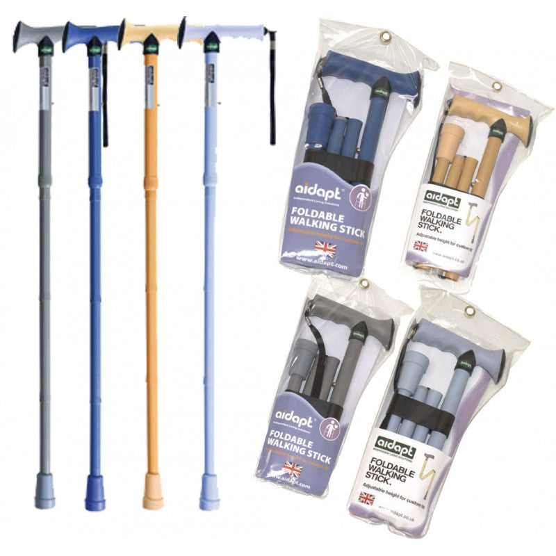 Aidapt Folding Walking Stick (Solid color series)