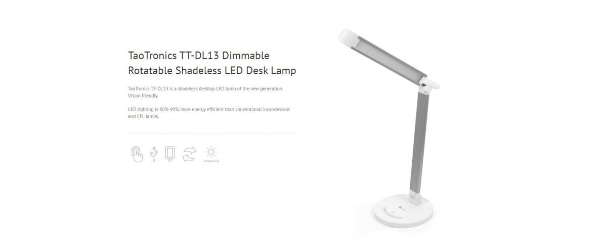 Taotronics - Adjustable Color Thermostat Desk Lamp | Desk Lamp | LED | Eye Protection | Desk Lamp | Work Lamp TT-DL13