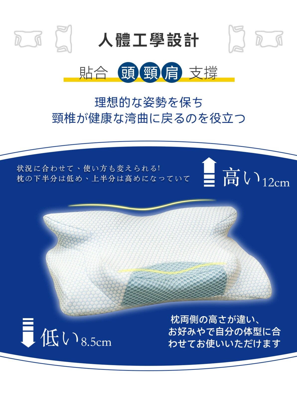 DEAR.MIN - Upgraded Quick Sleep Anti-Snoring Pillow｜Memory Foam Pillow｜3D Pressure Reducing Anti-Snoring Pillow｜Can add Lavender Sleeping Essential Oil