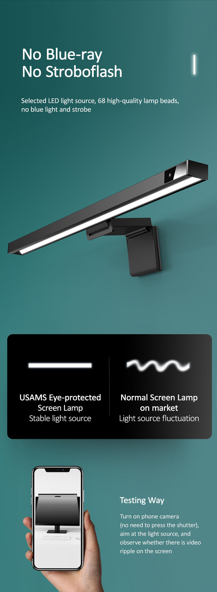 Usams - US-ZB179 Computer screen light｜Screen smart hanging light