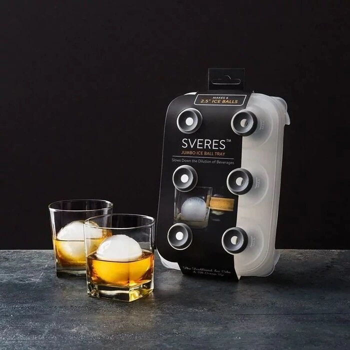 Sveres jumbo - Round cold drink ice balls｜Big whiskey ice balls｜Ice molds｜Silicon ice trays｜BPA free｜2.5"｜6.3 cm