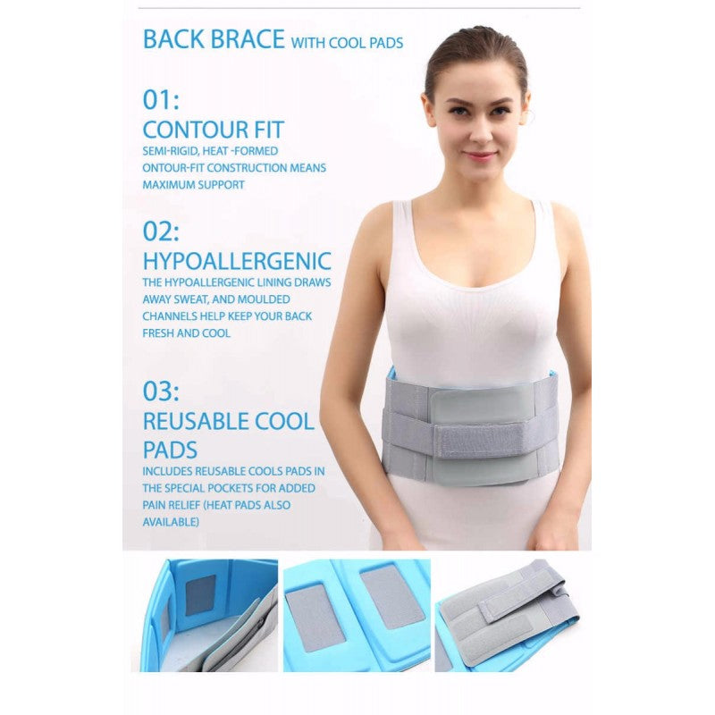 Professional Back Care Back Brace with Cool Pads 